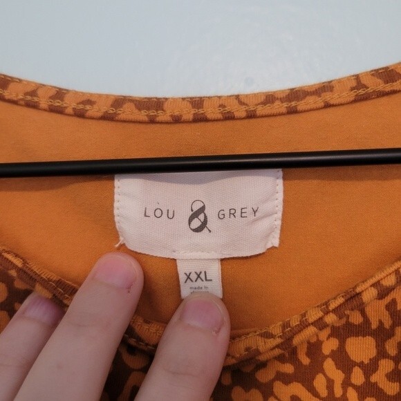 Lou & Grey Tan & Orange Leopard Print Cropped Tank Size XXL - Picture 4 of 5